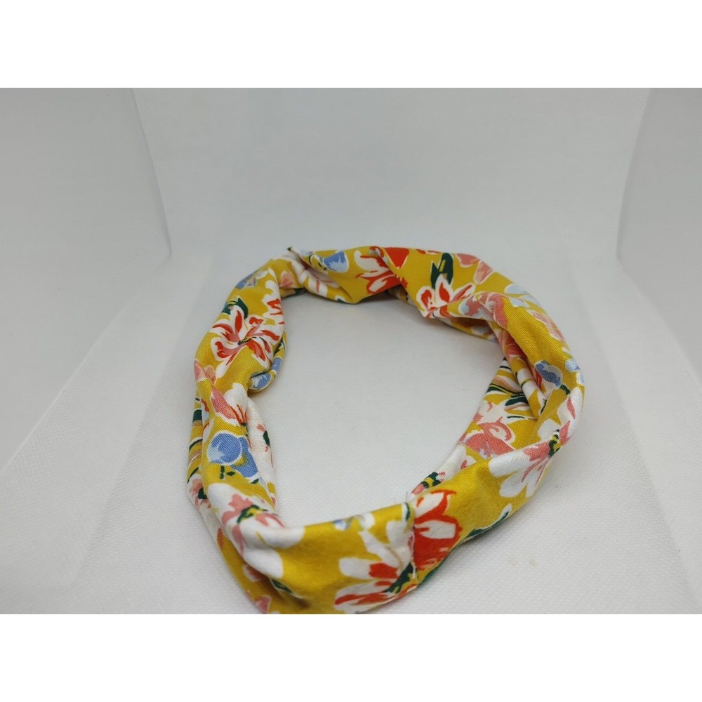 Head Band - Ladies Criss-Cross Floral Elastic - Multicolored - Picture 3 of 3